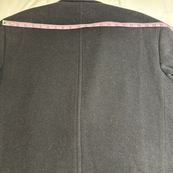 Christian Aujard Single Breasted Cashmere Blend Black 3 Button Overcoat Size 44R - Picture 15 of 16